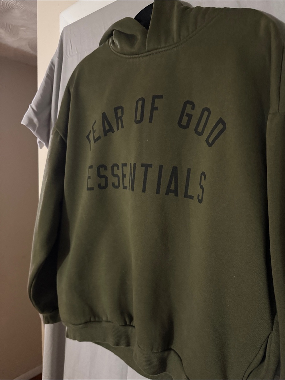 Fear of God Essentials Olive Green Crewneck Sweatshirt